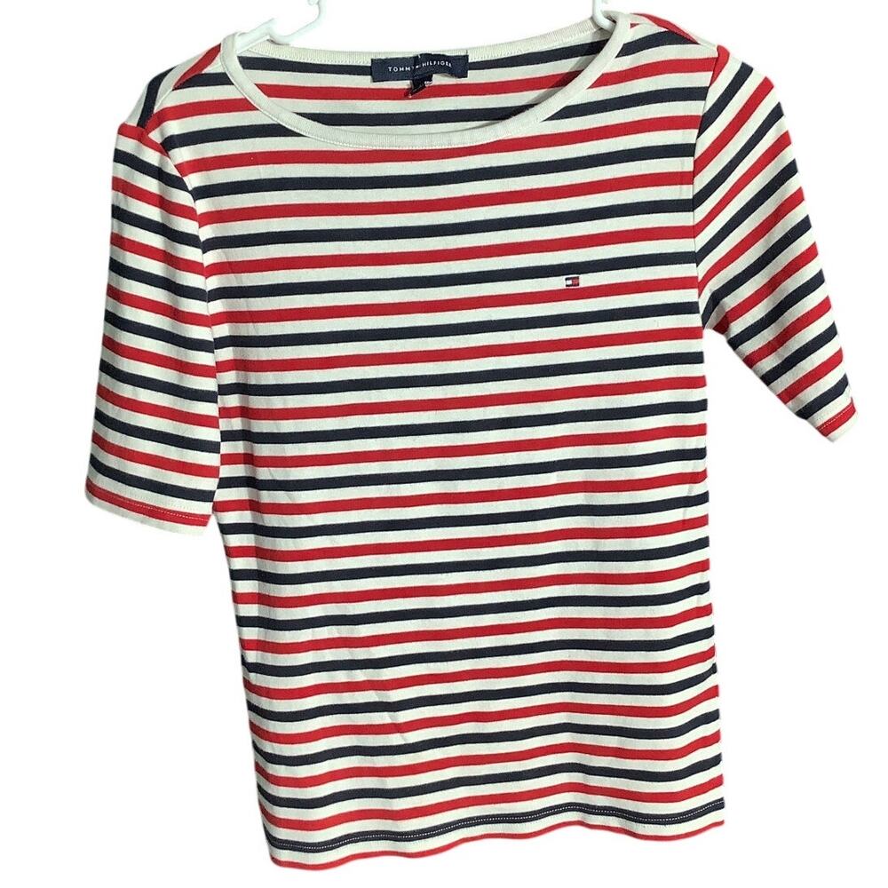 Tommy Hilfiger Striped T-Shirt Women’s Small — Preppy, Nautical, Coastal